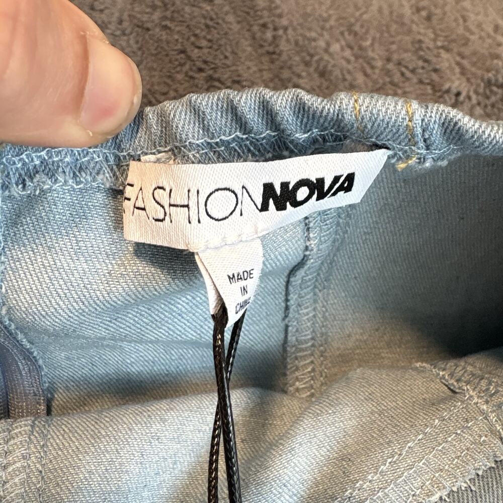 Fashion Nova Women's Little Miss Perfect Denim Romper Strapless Y2K Coquette 2X - Picture 6 of 9